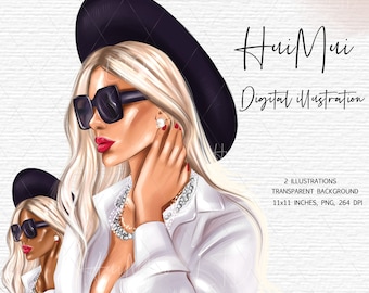 Clipart de mulher de moda Blond Woman PNG Planner girl clipart menina chefe ilustração moda clipart moda menina clipart afro americano PNG