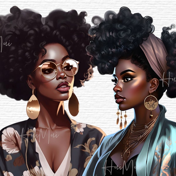 Summer African American Woman clipart Boho planner clipart Black Woman Natural hair Fashion Girl Clipart Beach clipart Black Woman PNG