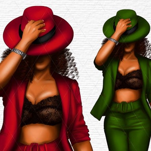Clipart Fashion Planner, Cyfrowa ilustracja kobiety afrykańskiej, Afroamerykanki png, clipart dziewczyny, Clipart Afryki, Rysunek Procreate