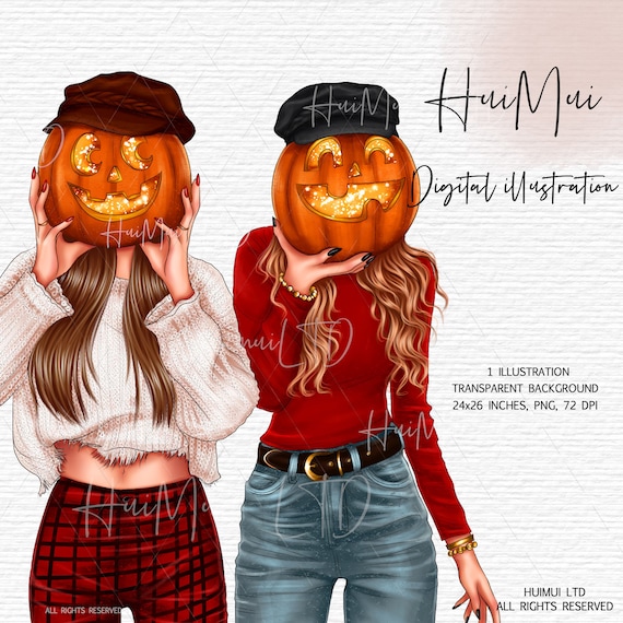 Halloween clipart, Halloween clip art, Fall clipart for Erin Condren, Planner girl clipart, Halloween party girl clipart PNG Pumpkin
