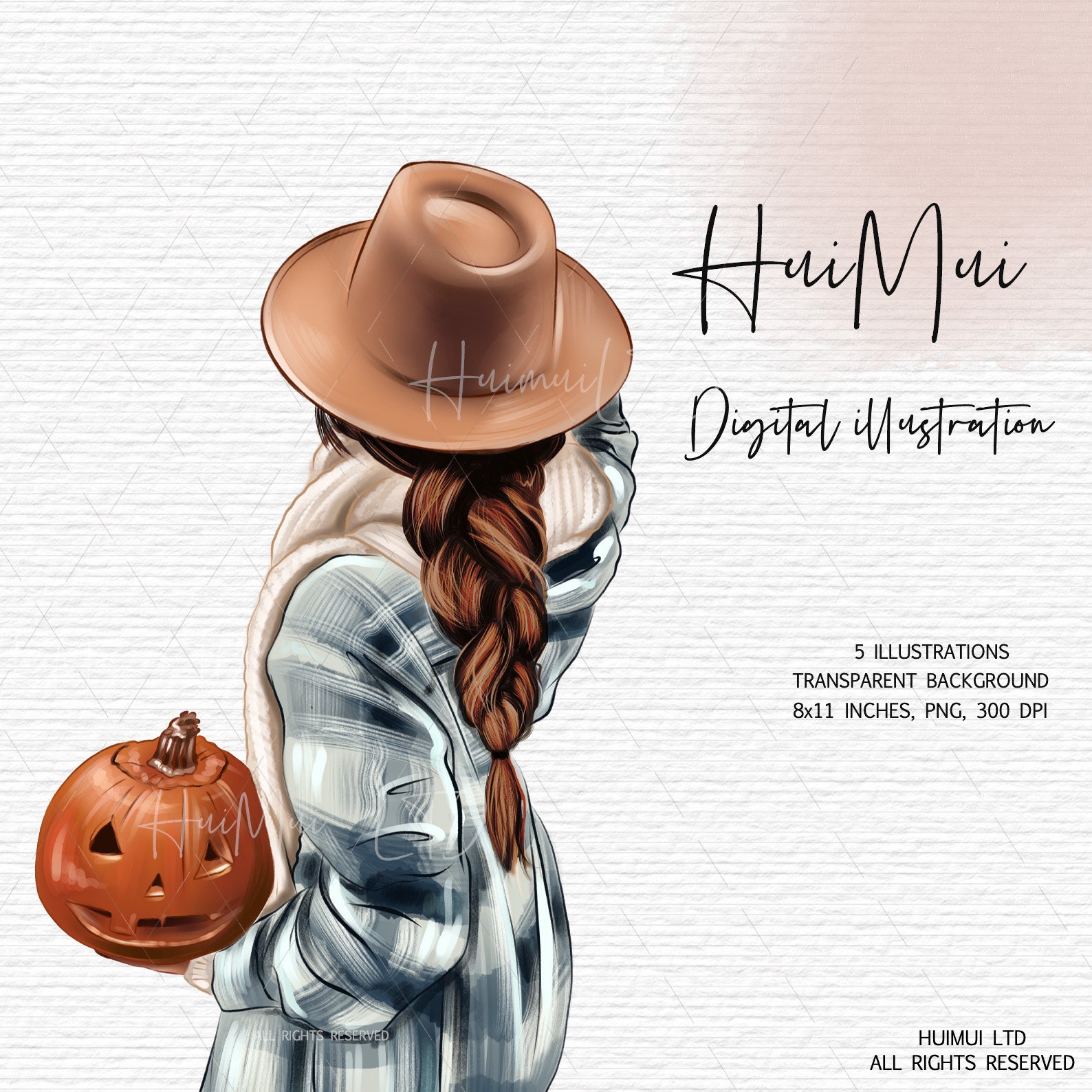 Fall clip art and fall leaves planner graphics