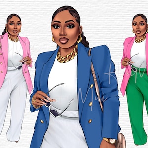 Boss lady clipart, Girl boss clipart, Black woman clipart, Fashion clipart girl, Black girl clipart, Black women clipart