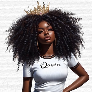 Woman with crown Black queen PNG Fashion girl clipart Black women clipart Black girl magic African American Queen clipart  Queen png file