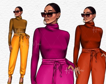 Autumn Clip Art Cute girls PNG Fall Planner Clipart Fashion Girl Planner Clipart Fashion Girl Fall Fashion Girls PNG Hand drawn