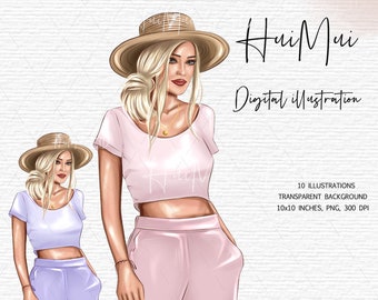 Herbst Clipart, Herbst, Fashion Girl Clipart, Fashion Illustration, Afro American Clipart, Afro Girls Clipart, Fashion Clipart, Casual