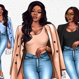 Black woman clipart Digital African American clipart black girl commercial use elegant black lady png image boss lady clip art illustration