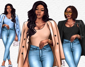 Black woman clipart Digital African American clipart black girl commercial use elegant black lady png image boss lady clip art illustration