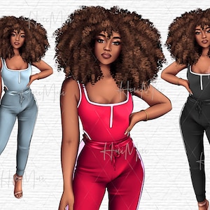 Melanin Shades Afro Woman Decal, Melanin Clipart, Melanin Stickers, African American Woman PNG Digital Illustration