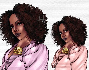 Clipart African American woman, Cool Black Girl Clipart, Fashion Girl Clipart, Fashion Planner Clipart PNG