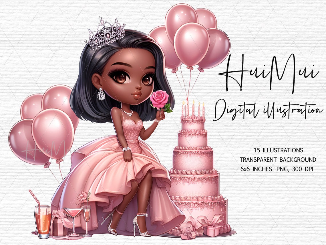 Chibi Birthday Girl Clipart Birthday Cake Clipart Birthday Party ...
