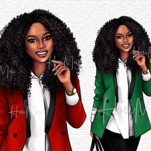Planner girl clipart Girl boss clipart Fashion illustration Businesswoman clip art Fashion girl clipart Office African American girl clipart