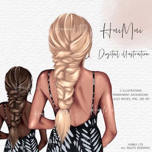 Summer Girl Clipart, Beach Clipart, Beautiful Blond Girl, Tropical Holiday, Vacation Clipart, Beach Fashion Clipart, Instant download