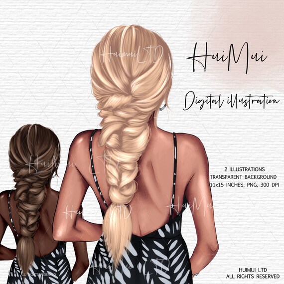 Summer Girl Clipart, Beach Clipart, Beautiful Blond Girl, Tropical Holiday, Vacation Clipart, Beach Fashion Clipart, Instant download