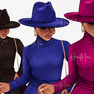Afro-Amerikaanse clipart Black Queen PNG mode meisje clipart make-up illustratie gezicht clipart vrouwen clipart kort haar clip art silhouet