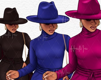 African American Clipart Black Queen PNG Fashion girl clipart Make up illustration Face clipart Women clipart Short Hair Clip Art Silhouette