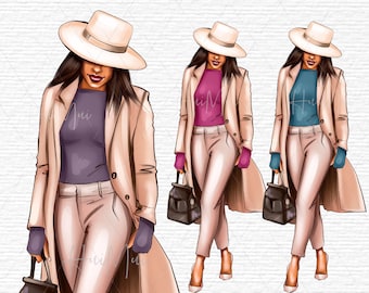African American Woman, Fashion Girl Clipart, Afro Woman, Black Woman Clipart, Fashion Illustration Fashion Clipart, Girl Clipart, Afro Girl