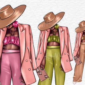 Clipart woman, Lady boss, Planner girl PNG file, Boss lady, Fashion girl Illustration, Digital Illustration, Afro girl clipart