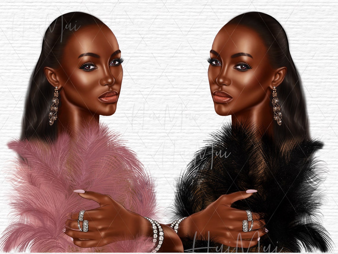 Fashion Girl Clipart Printable Stickers Printable Clipart | Etsy