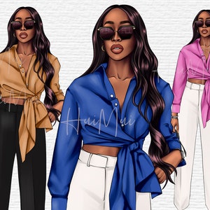 Print on Demand Graphics Black Girl Clipart Cute Fashion Girl Clipart Sublimation Design Black Girl Magic Digital Download Planner Supplies