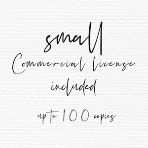 May include: Small commercial license included up to 100 copies.