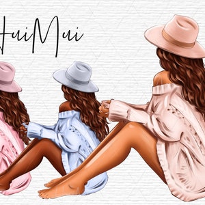 Summer Girl Clipart, Beach clipart, Spring illustration, Planner Girl, Fashion, Instant download PNG file