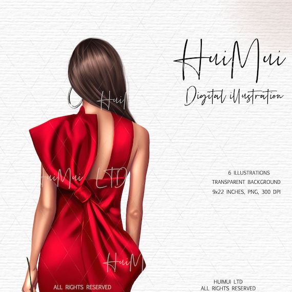 Instant Download, Girl With Red Dress Rose, Valentines Day Art, Fashion  Wall Art, Fashion Illustration Print, Fashion Girl Clipart - Etsy