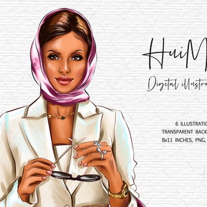 Boss Babe clipart Business woman clipart Lady boss clipart Fashion Clip art Digital illustration PNG with small commercial use included