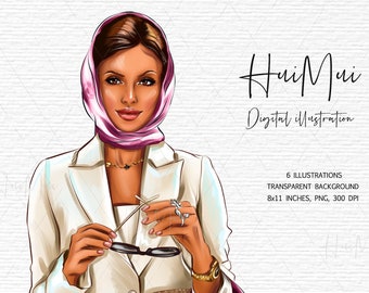 Boss Babe clipart Business woman clipart Lady boss clipart Moda Clip art Ilustración digital PNG con pequeño uso comercial incluido