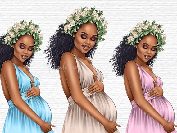 Pregnant Black Woman Clipart Pregnancy Clipart Maternity Clipart