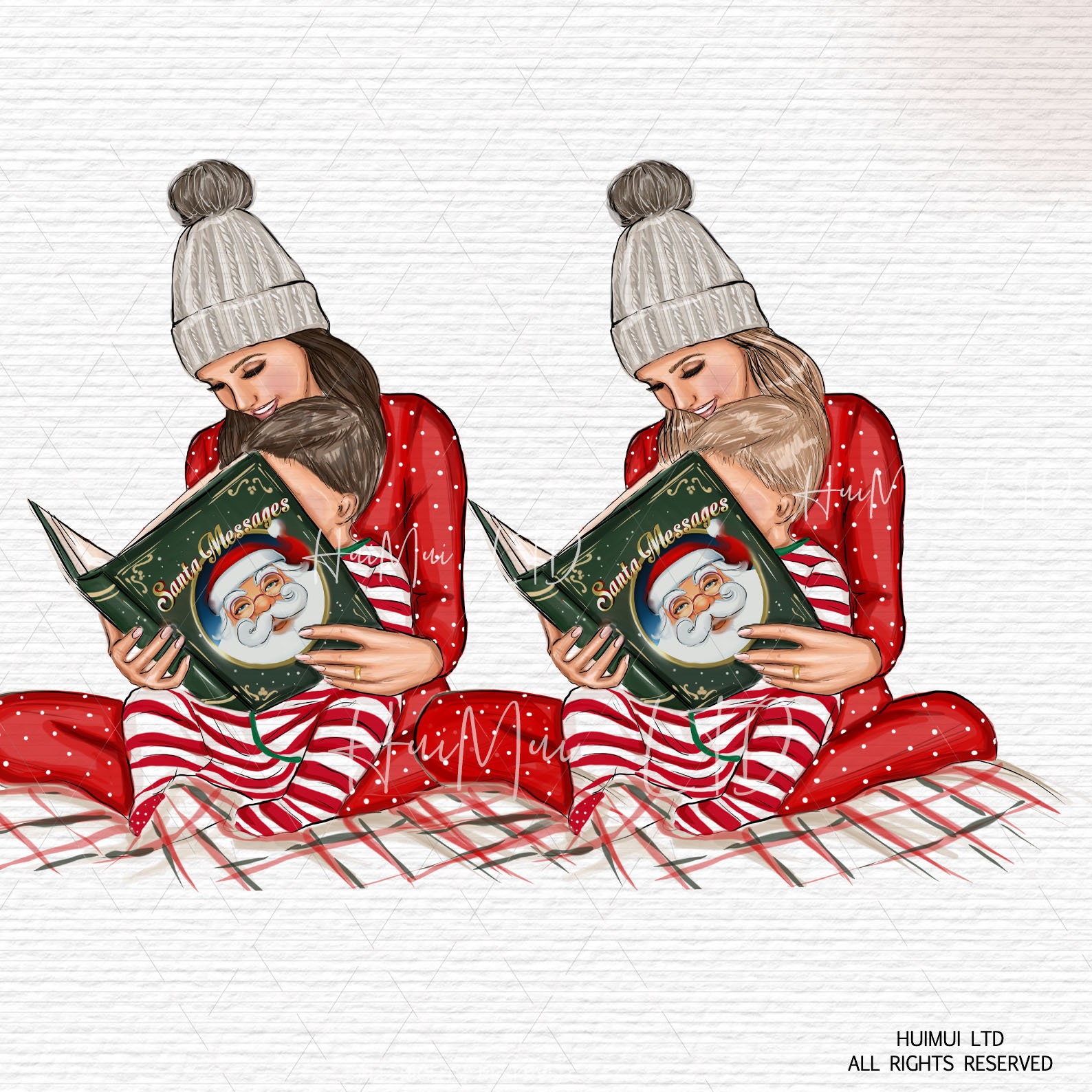 Mother and Son Clipart Christmas Clipart Santa Clipart - Etsy