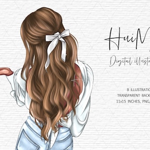 Female clipart, Spring Summer Autumn, Fashion girl clipart illustration, African American clipart small commercial use