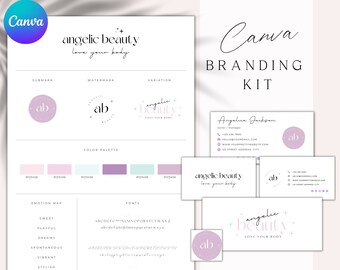 Beauty Business Branding Kit: Logo, Visitenkarte, & Farbpalette (Canva Template)