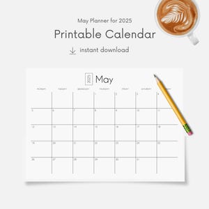 May Calendar / Printable / 2025 / Monthly Planner / Instant Download
