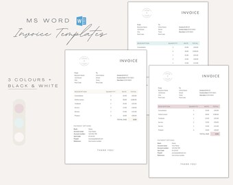 Rechnungsvorlage Word | Logo | Bearbeitbares Rechnungsbogen