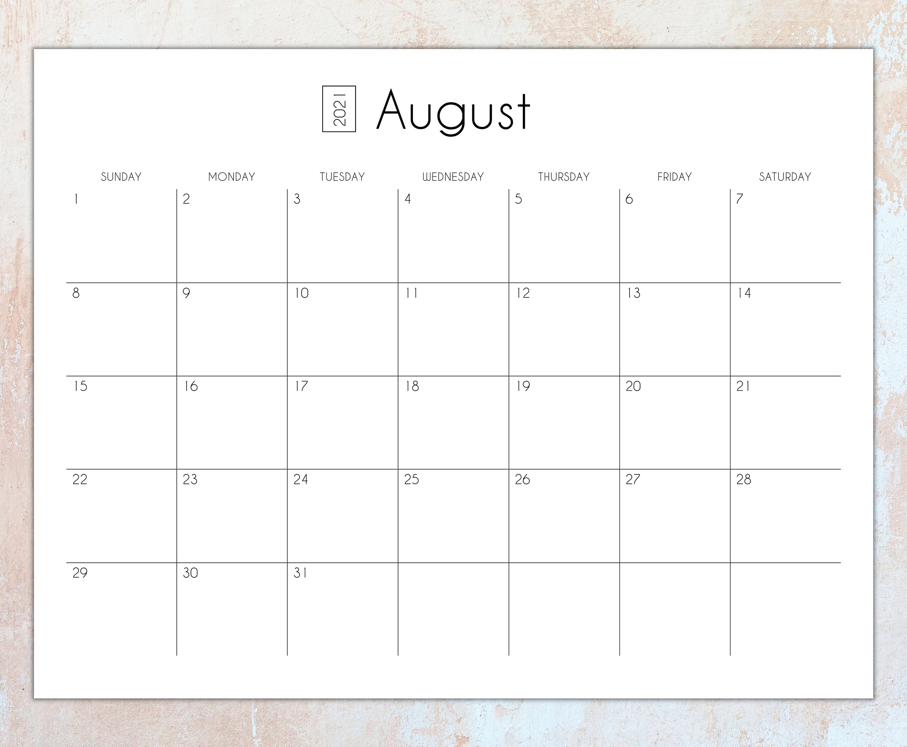 July & August Calendar / Printable / 2021 / Monthly Planner / Etsy