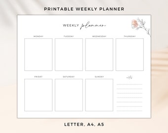 Weekly Planner PDF / Printable Schedule / Instant Download