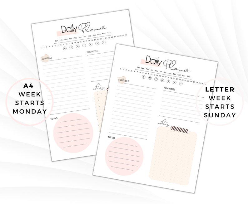 Daily Productivity Planner PDF / Printable Schedule / Instant Download ...