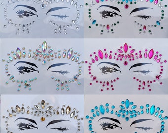 planche de strass visage autocollant