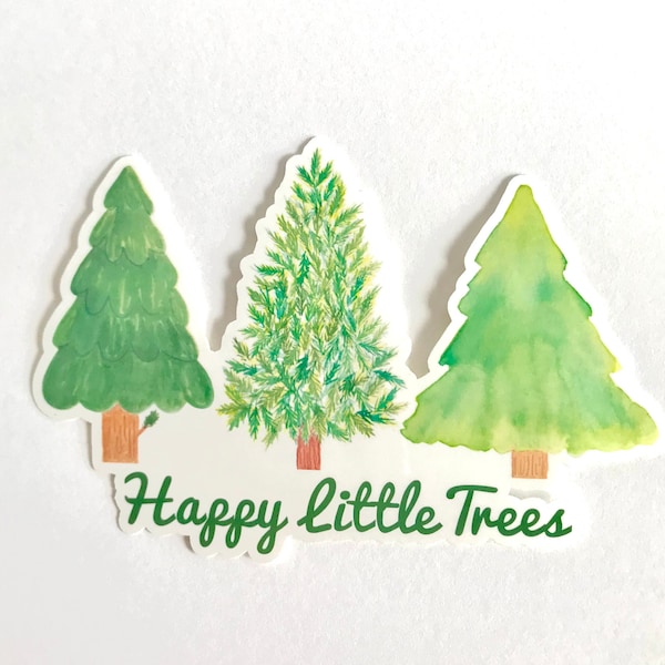Happy Little Trees Sticker, perfect for planners, water bottles or pretty much any surface you want to decorate!
