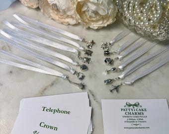 Wedding Shower Cake Pulls Charms, Victorian Fortune Tradition, Keepsake Charms for Wedding Events