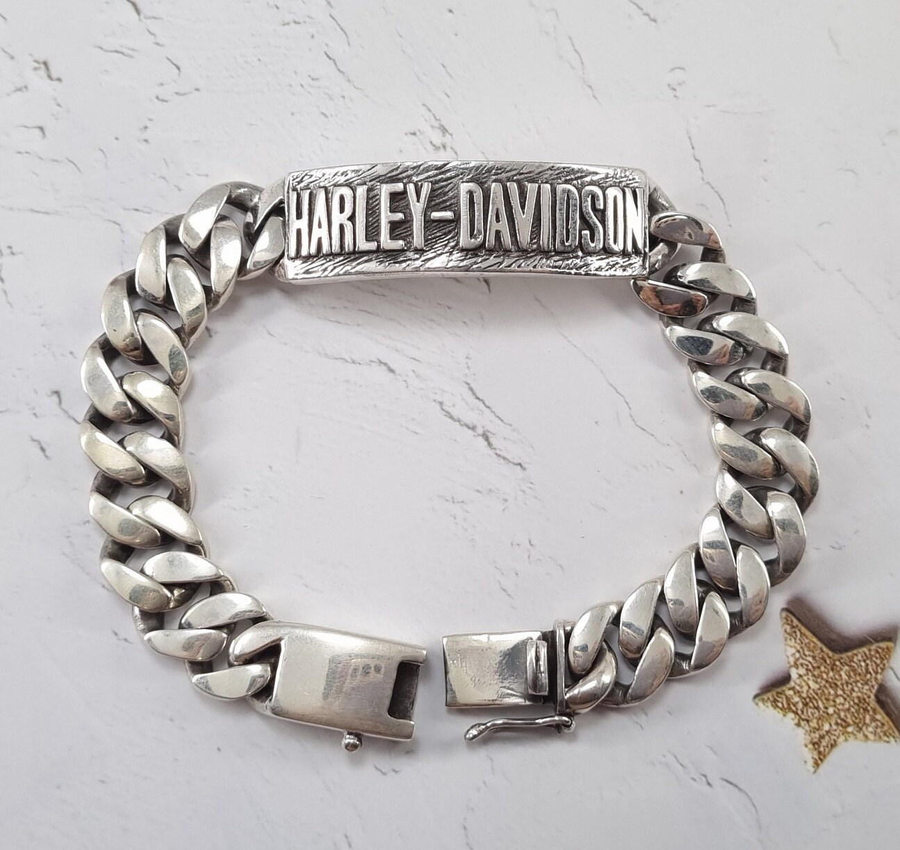 Sterling silver harley shop davidson bracelet