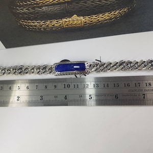 中古ジョン ハーディ シルバーリンクブレスレット ラピッド ラズリ クラシックコレクション - 長さ 8 インチ