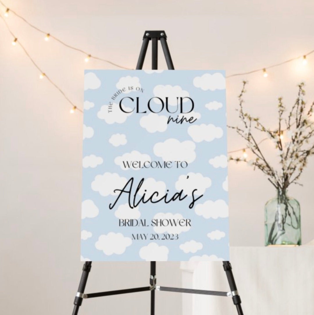 Customizable on Cloud 9 Bridal Shower Welcome Sign Digital - Etsy