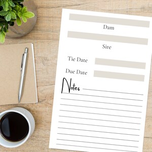 Breeding Record | Dog Breeding Record | Tie Dates | Dog Breeder Record | Digital Download | Printable |