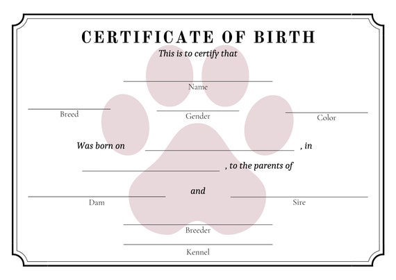 puppy-birth-certificate-digital-download-dog-breeder-etsy