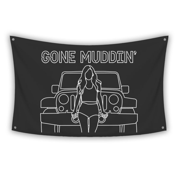 Gone Muddin' Black College/Dorm Room Flag