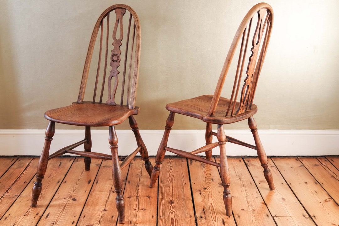 Pair of Antique Farmhouse Chairs Etsy