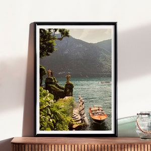 Mediterranean Wall Art, Lake Como, Italy Print, Large Wall Art Oversized,Travel Gallery Wall, Balbianello, Serene wall art,la dolce vita art