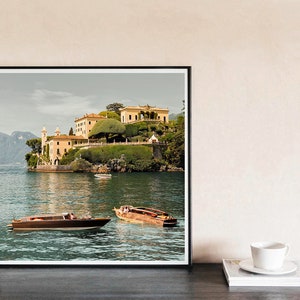 Mediterranean Wall Art, Lake Como, Italy Print, Large Wall Art Oversized, Travel Gallery Wall, Balbianello, Serene wall art, Trendy posters,