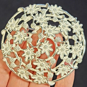 Vintage EMMONS grote emaille bloemencluster brochespeld, 60e verjaardag vrouwen, 40e verjaardagscadeaus, landgoedsieraden